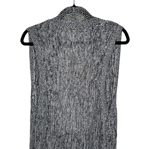 Chicos Women Marled Gray Sleeveless Cardigan Sweater Open Long Duster Size 3 XL - Picture 3 of 6